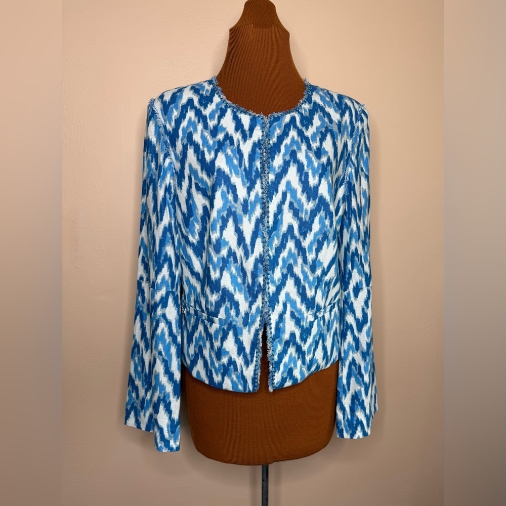 NWT Sam Edelman Dixie Printed Jacket Linen Blend Size Small